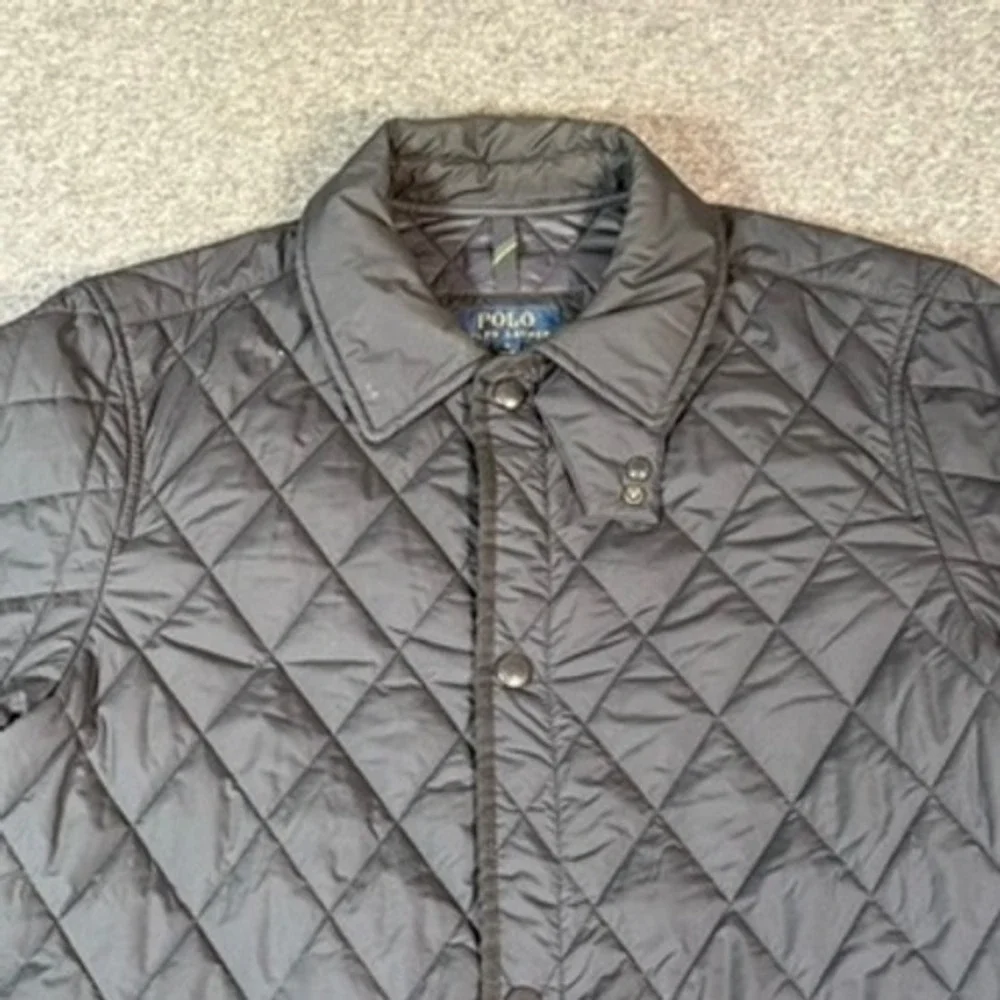 Polo Ralph‎ Lauren Kempton Quilted Barn Jacket Dark Navy Mens Sz M Snap Pockets